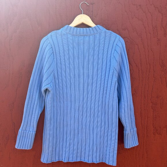 Zulu & Zephyr like new Blue Ribbed Sweater - Picture 3 of 3
